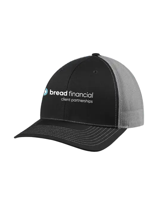 Richardson Adjustable Snapback Original 112 Trucker Cap Black w/Charcoal Mesh w/Bread Financial Client Partnerships Logo