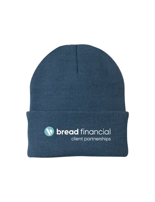 Dark Slate Knit Cap w/Bread Financial Client Partnerships Logo