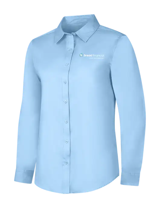Womens Light Blue Long Sleeve Superpro React Twill Shirt w/Bread Financial Client Partnerships Logo