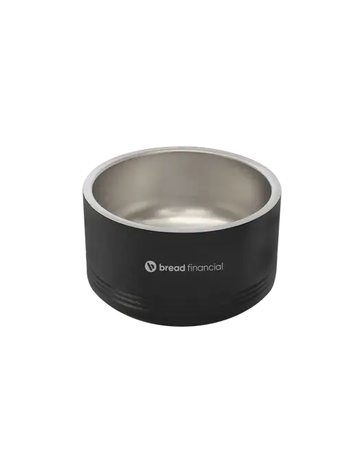 Polar Camel 18 oz. Small Black Pet Bowl w/Bread Financial Logo