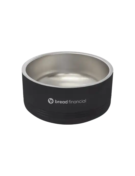 Polar Camel 32 oz. Medium Black Pet Bowl w/Bread Financial Logo