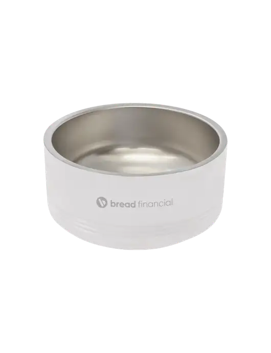 Polar Camel 32 oz. Medium White Pet Bowl w/Bread Financial Logo