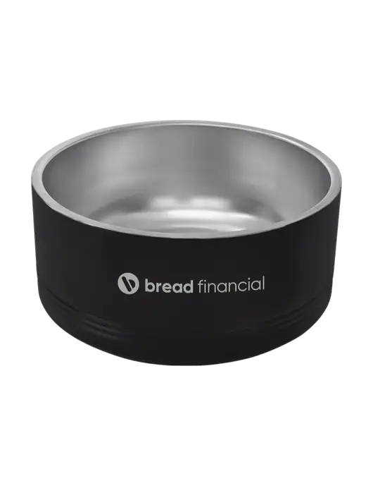 Polar Camel 64 oz. Large Black Pet Bowl w/Bread Financial Logo