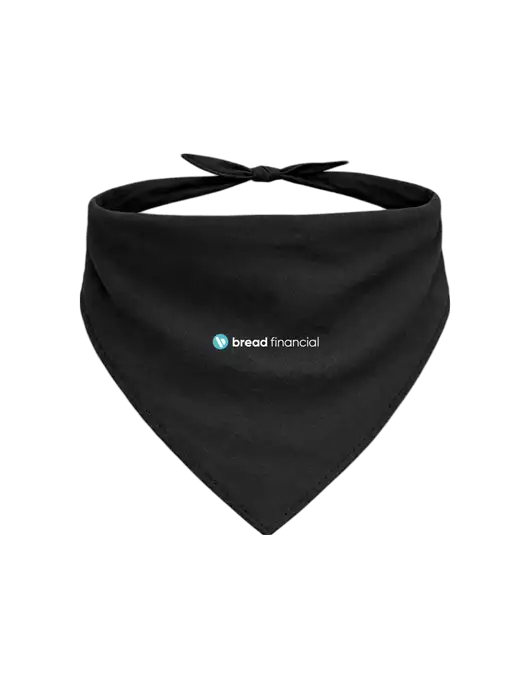 Black Pet Bandana Large w/Bread Financial Logo