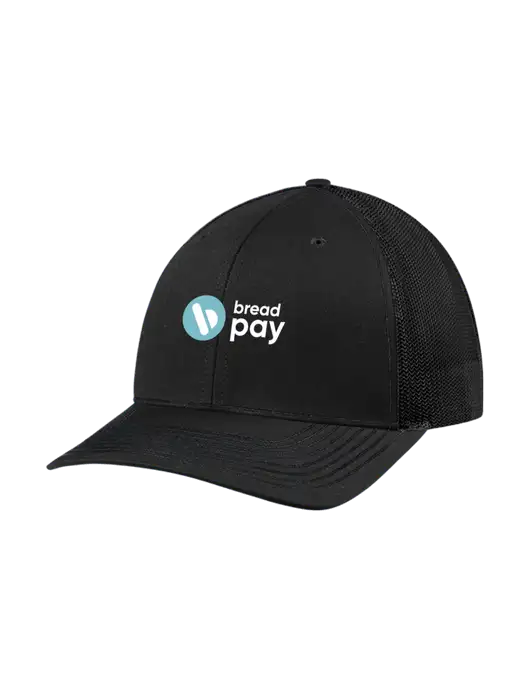 Richardson Adjustable Snapback Original 112 Trucker Cap Black w/Black Mesh w/Bread Pay Logo