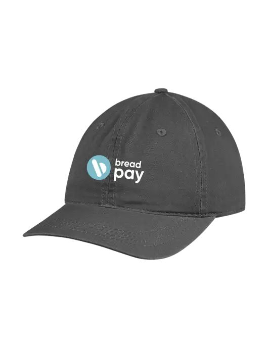 Garment Washed Unstructured Twill Charcoal Cap w/Bread Pay Logo