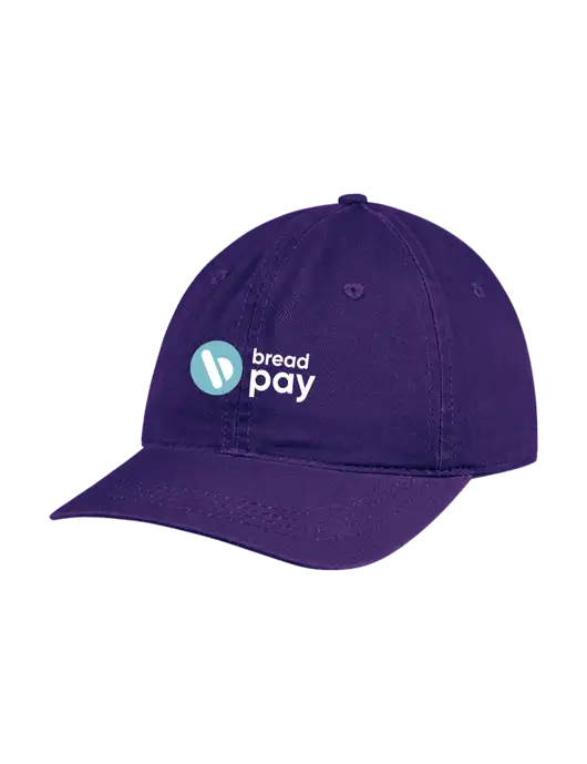 Garment Washed Unstructured Twill Purple Cap w/Bread Pay Logo