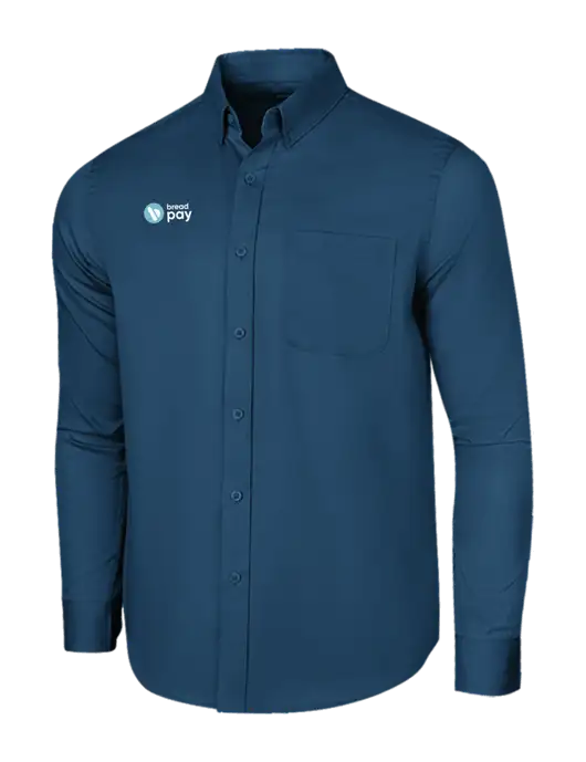 Long Sleeve Light Navy Superpro React Twill Shirt w/Bread Pay Logo
