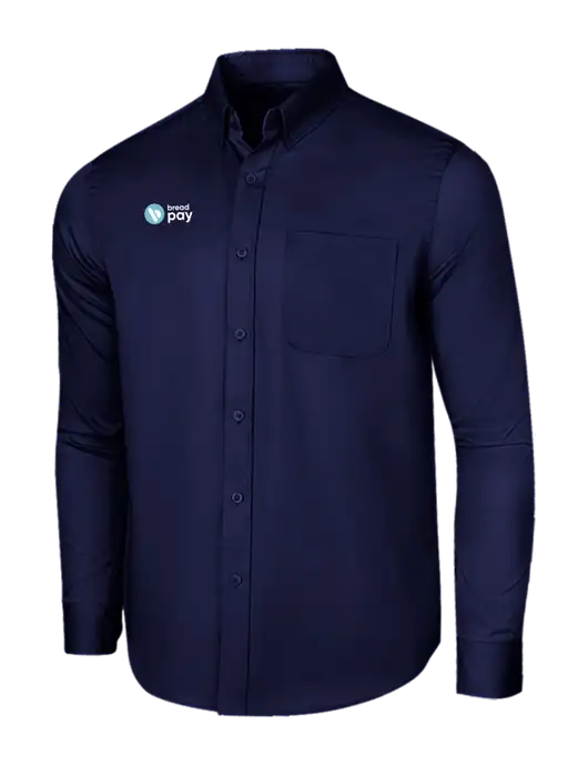 Long Sleeve Navy Superpro React Twill Shirt w/Bread Pay Logo