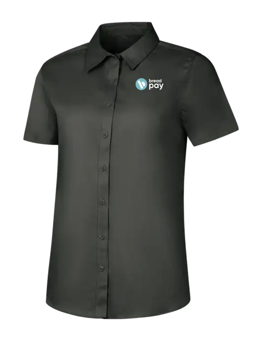 Womens Dark Grey Short Sleeve Superpro React Twill Shirt w/Bread Pay Logo
