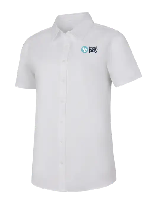 Womens White Short Sleeve Superpro React Twill Shirt w/Bread Pay Logo