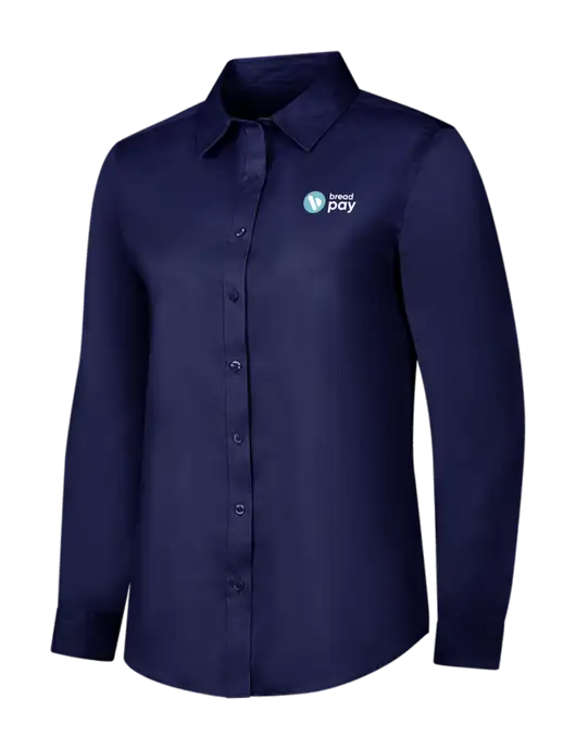 Navy Womens Long Sleeve Superpro React Twill Shirt w/Bread Pay Logo