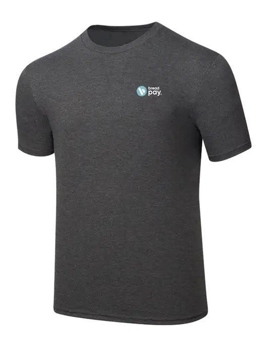 Simply Soft Heathered Charcoal 4.5oz  Poly/Combed Ring Spun Cotton T-Shirt w/Bread Pay Logo