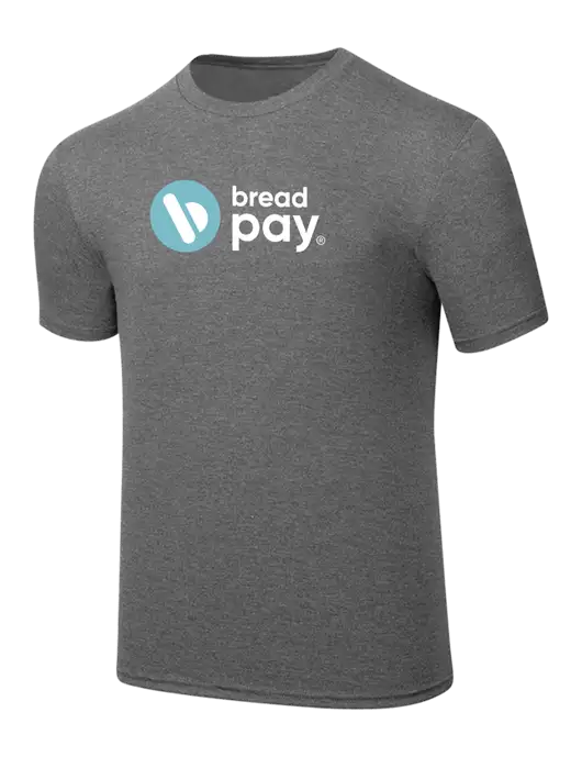 Simply Soft Heathered Medium Grey 4.5oz  Poly/Combed Ring Spun Cotton T-Shirt w/Bread Pay Logo