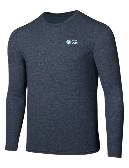 Seriously Soft Heathered Navy Long Sleeve T-Shirt w/Bread Pay Logo