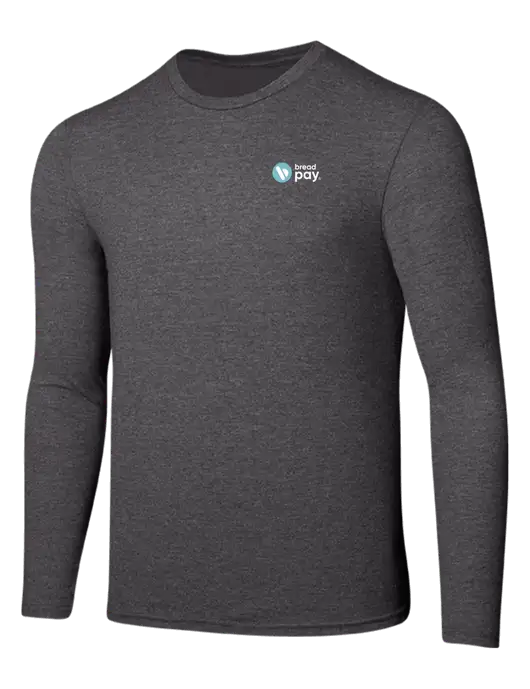 Seriously Soft Heathered Charcoal Long Sleeve T-Shirt w/Bread Pay Logo