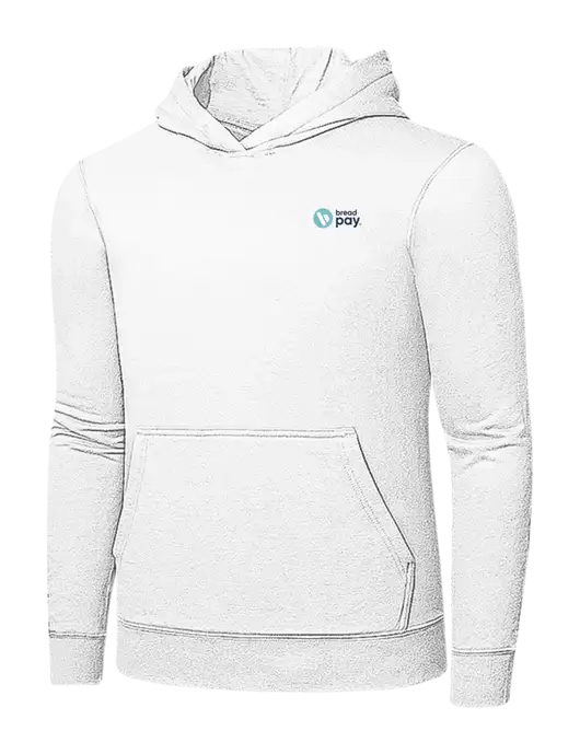 White 7.8 oz Ring Spun Hooded Sweatshirt w/Bread Pay Logo