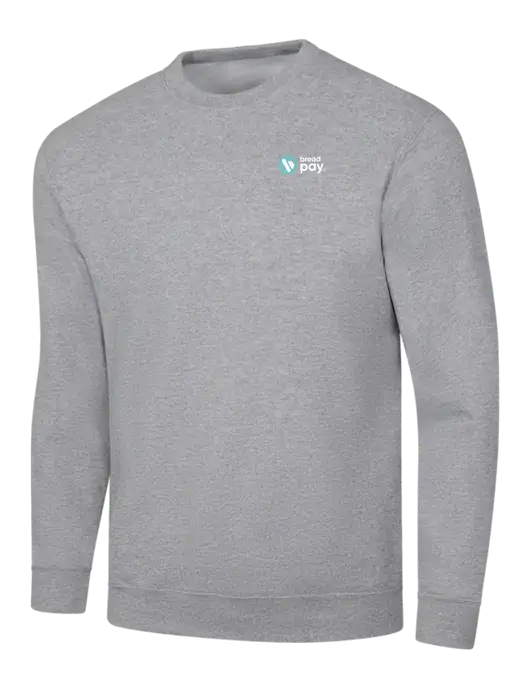 Light Grey Heather 7.8 oz Ring Spun Crew Sweatshirt w/Bread Pay Logo