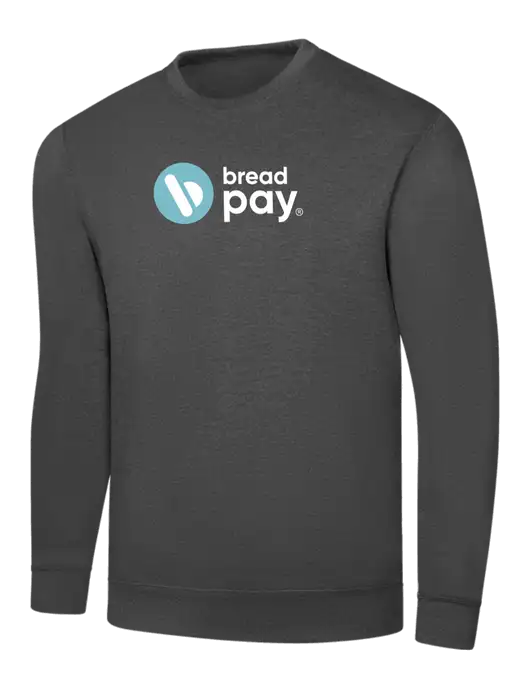 Charcoal 7.8 oz Ring Spun Crew Sweatshirt w/Bread Pay Logo