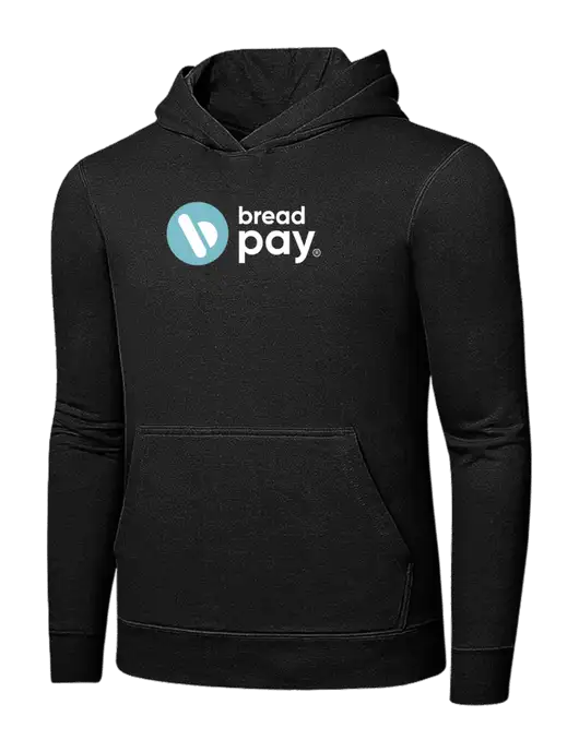 Jet Black 7.8 oz Ring Spun Hooded Sweatshirt w/Bread Pay Logo