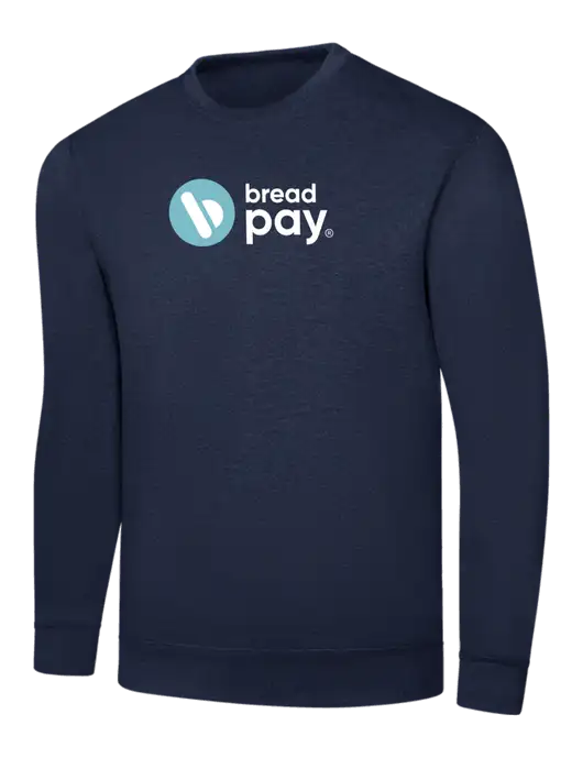 Navy 7.8 oz Ring Spun Crew Sweatshirt w/Bread Pay Logo
