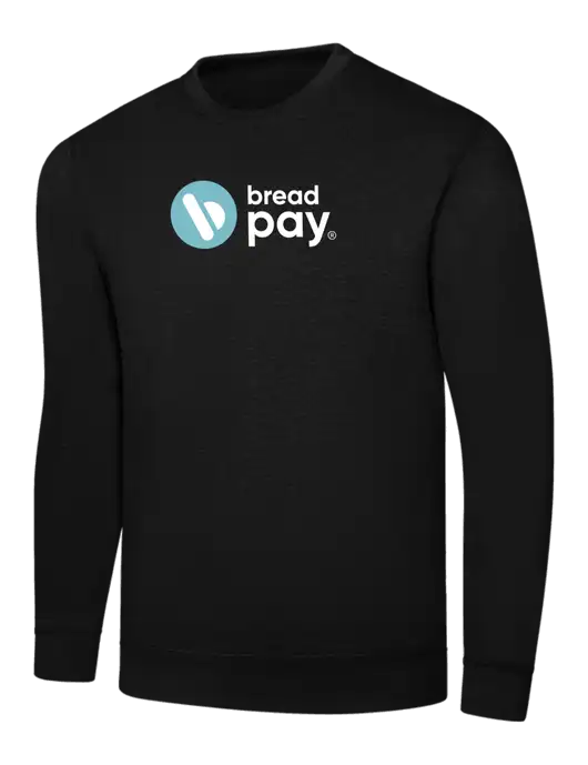 Black 7.8 oz Ring Spun Crew Sweatshirt w/Bread Pay Logo