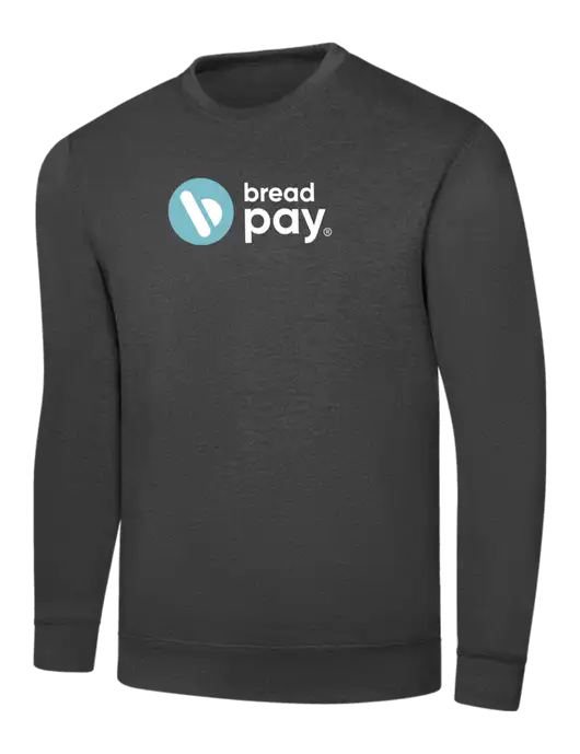 Dark Heather Grey 7.8 oz Ring Spun Crew Sweatshirt w/Bread Pay Logo