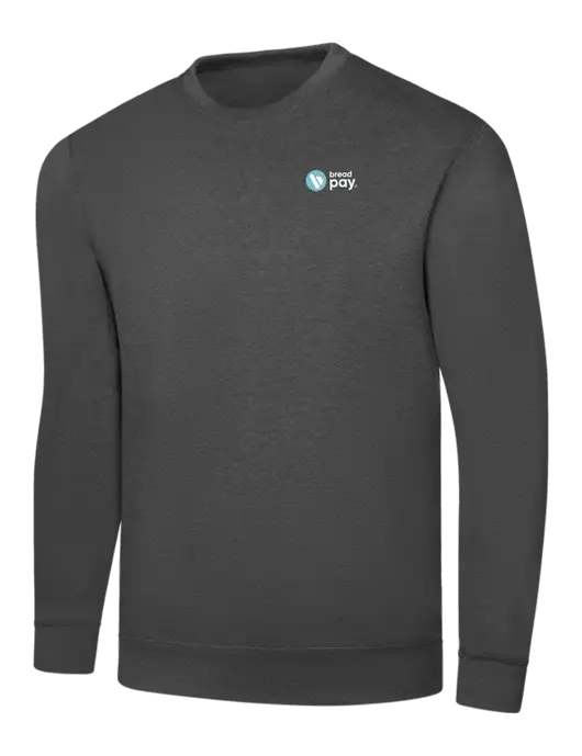 Charcoal 7.8 oz Ring Spun Crew Sweatshirt w/Bread Pay Logo