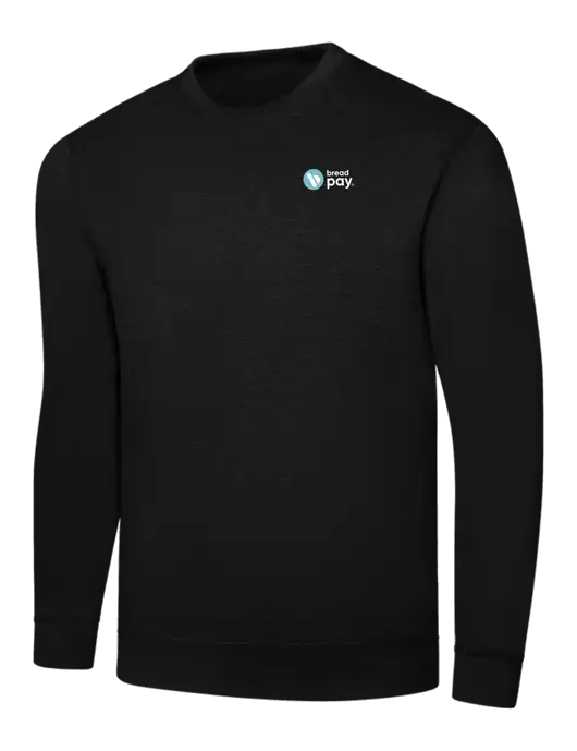 Black 7.8 oz Ring Spun Crew Sweatshirt w/Bread Pay Logo