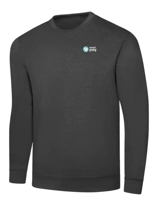 Dark Heather Grey 7.8 oz Ring Spun Crew Sweatshirt w/Bread Pay Logo