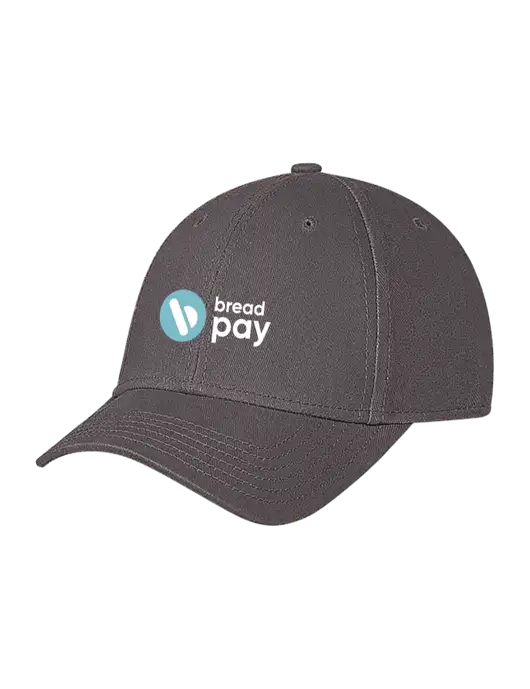 Medium Dark Grey Structured Soft Snap Closure Hook & Loop Cap w/Bread Pay Logo