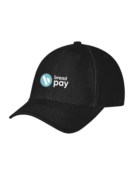 Black Structured Soft Snap Closure Hook & Loop Cap w/Bread Pay Logo