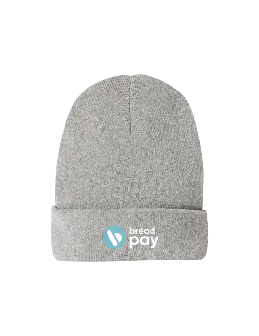 Recycled Light Heather Grey Beanie w/Bread Pay Logo