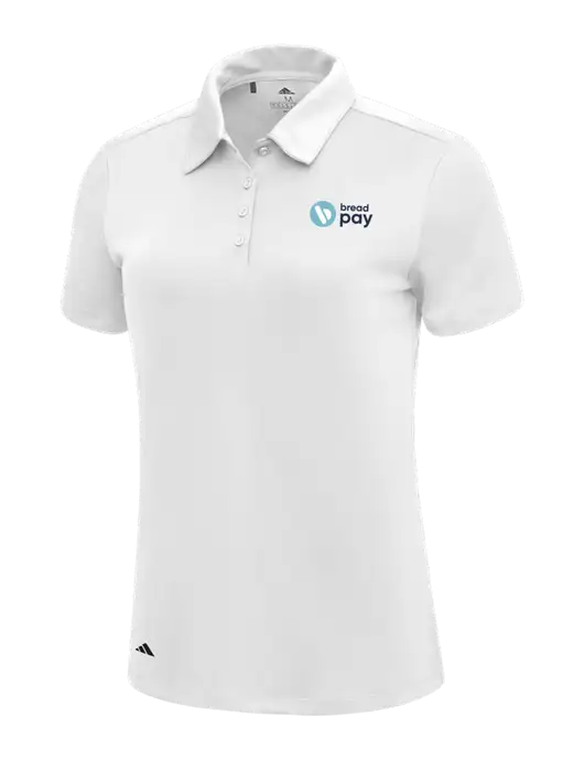Adidas White Womens Ultimate Solid Polo w/Bread Pay Logo