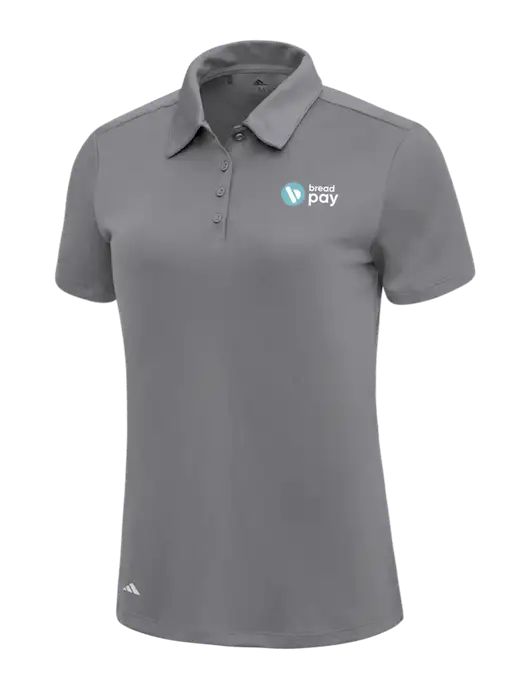 Adidas Medium Grey Womens Ultimate Solid Polo w/Bread Pay Logo