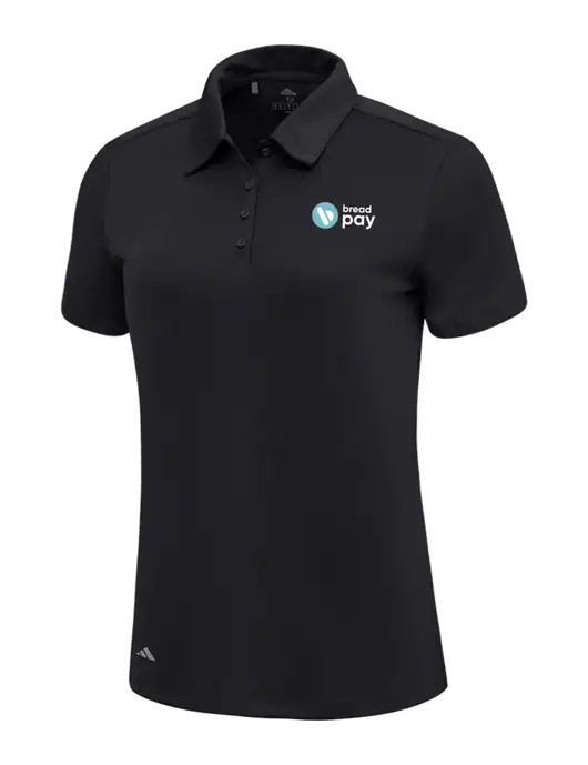 Adidas Black Womens Ultimate Solid Polo w/Bread Pay Logo