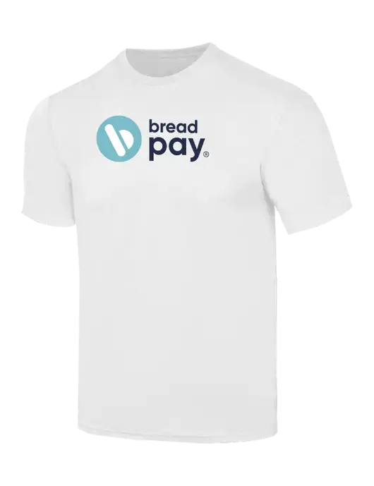Simply Soft White 4.5oz  Poly/Combed Ring Spun Cotton T-Shirt w/Bread Pay Logo