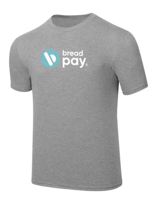 Simply Soft Heathered Light Grey 4.5oz  Poly/Combed Ring Spun Cotton T-Shirt w/Bread Pay Logo