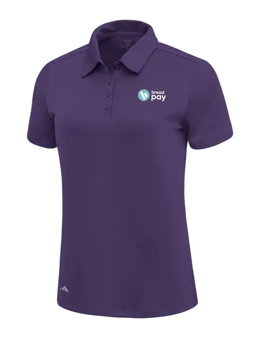 Adidas Purple Womens Ultimate Solid Polo w/Bread Pay Logo