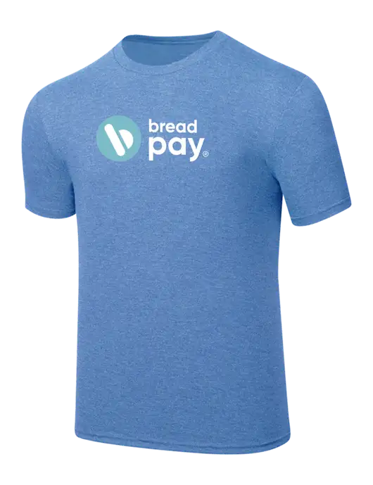 Simply Soft Carolina Blue Frost 4.5oz  Poly/Combed Ring Spun Cotton T-Shirt w/Bread Pay Logo