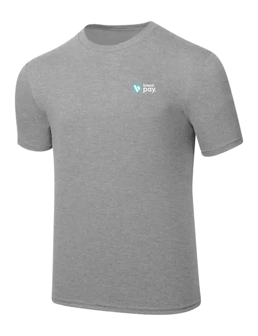 Simply Soft Heathered Light Grey 4.5oz  Poly/Combed Ring Spun Cotton T-Shirt w/Bread Pay Logo