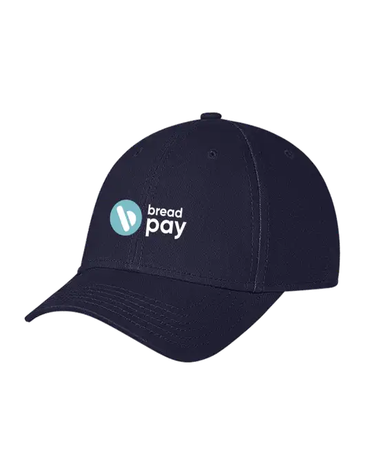 Navy Structured Soft Snap Closure Hook & Loop Cap w/Bread Pay Logo