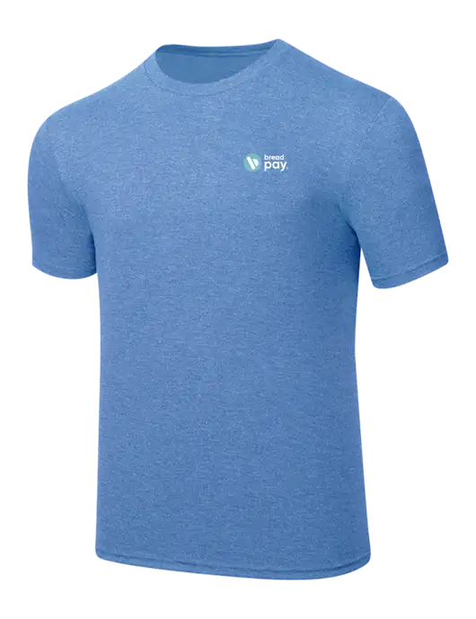 Simply Soft Carolina Blue Frost 4.5oz  Poly/Combed Ring Spun Cotton T-Shirt w/Bread Pay Logo