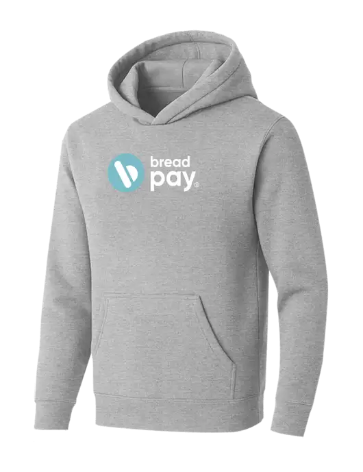 BELLA+CANVAS Light Grey Heather Sponge Fleece Pullover Hoodie w/Bread Pay Logo