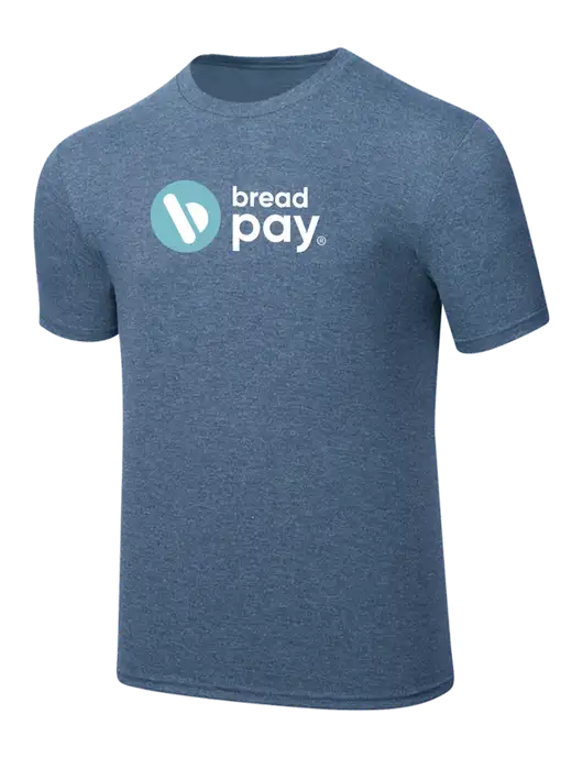 Simply Soft Light Slate Blue Heathered 4.5oz  Poly/Combed Ring Spun Cotton T-Shirt w/Bread Pay Logo