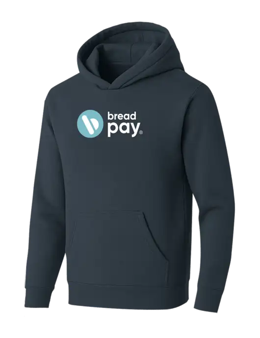 BELLA+CANVAS Dark Grey Sponge Fleece Pullover Hoodie w/Bread Pay Logo