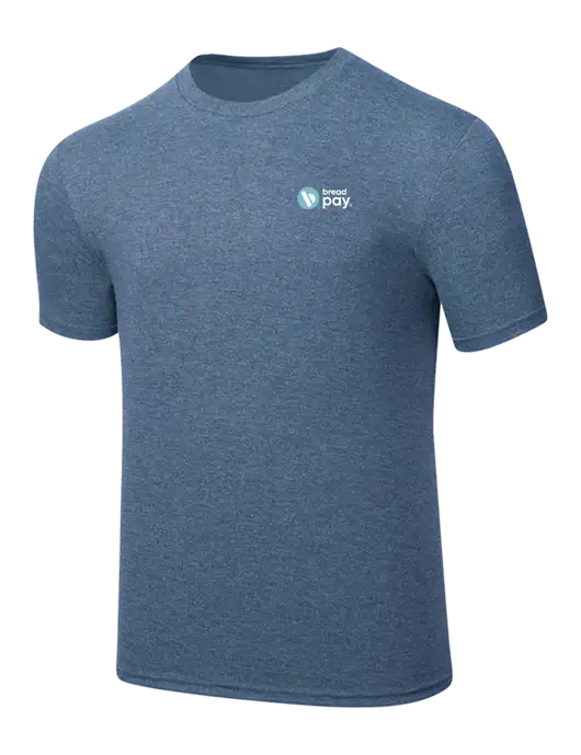 Simply Soft Light Slate Blue Heathered 4.5oz  Poly/Combed Ring Spun Cotton T-Shirt w/Bread Pay Logo