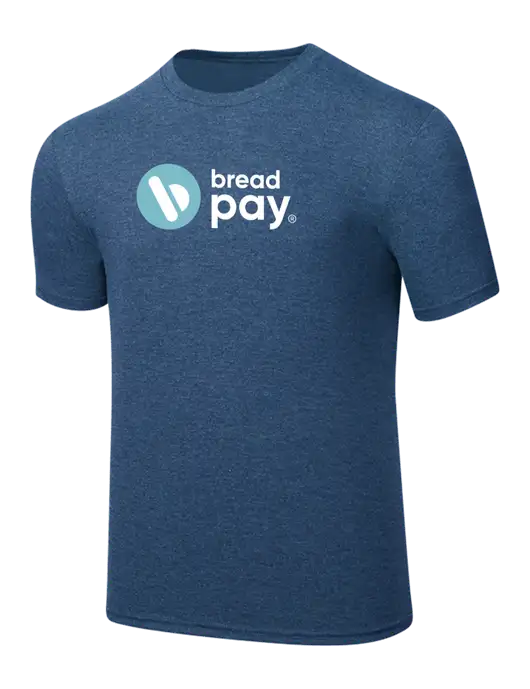 Simply Soft Heathered Navy 4.5oz  Poly/Combed Ring Spun Cotton T-Shirt w/Bread Pay Logo