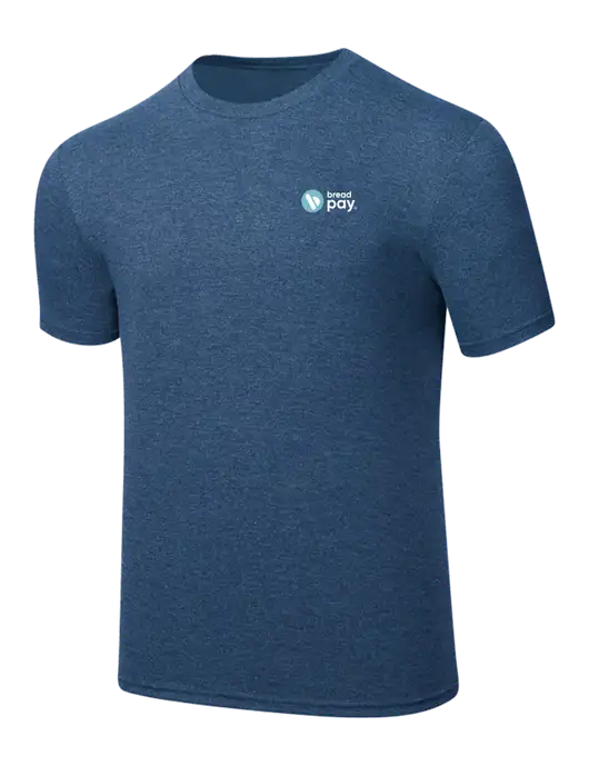 Simply Soft Heathered Navy 4.5oz  Poly/Combed Ring Spun Cotton T-Shirt w/Bread Pay Logo