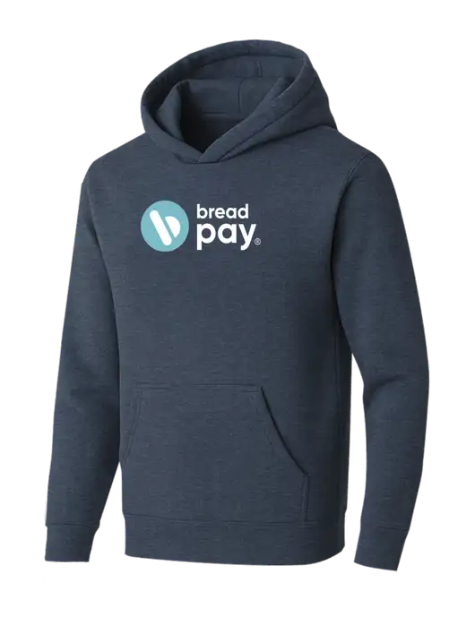 BELLA+CANVAS Heather Navy Sponge Fleece Pullover Hoodie w/Bread Pay Logo